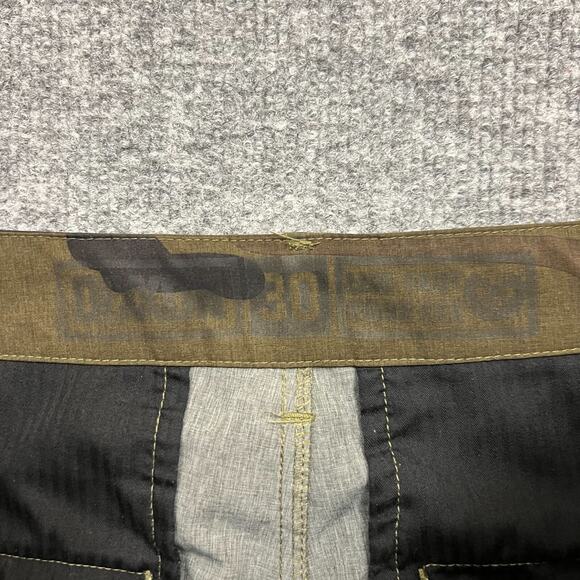 Dixxon Shorts Mens 30 Green Camouflage Stretch Logo Pockets Mid Rise Zip Fly - Picture 6 of 11